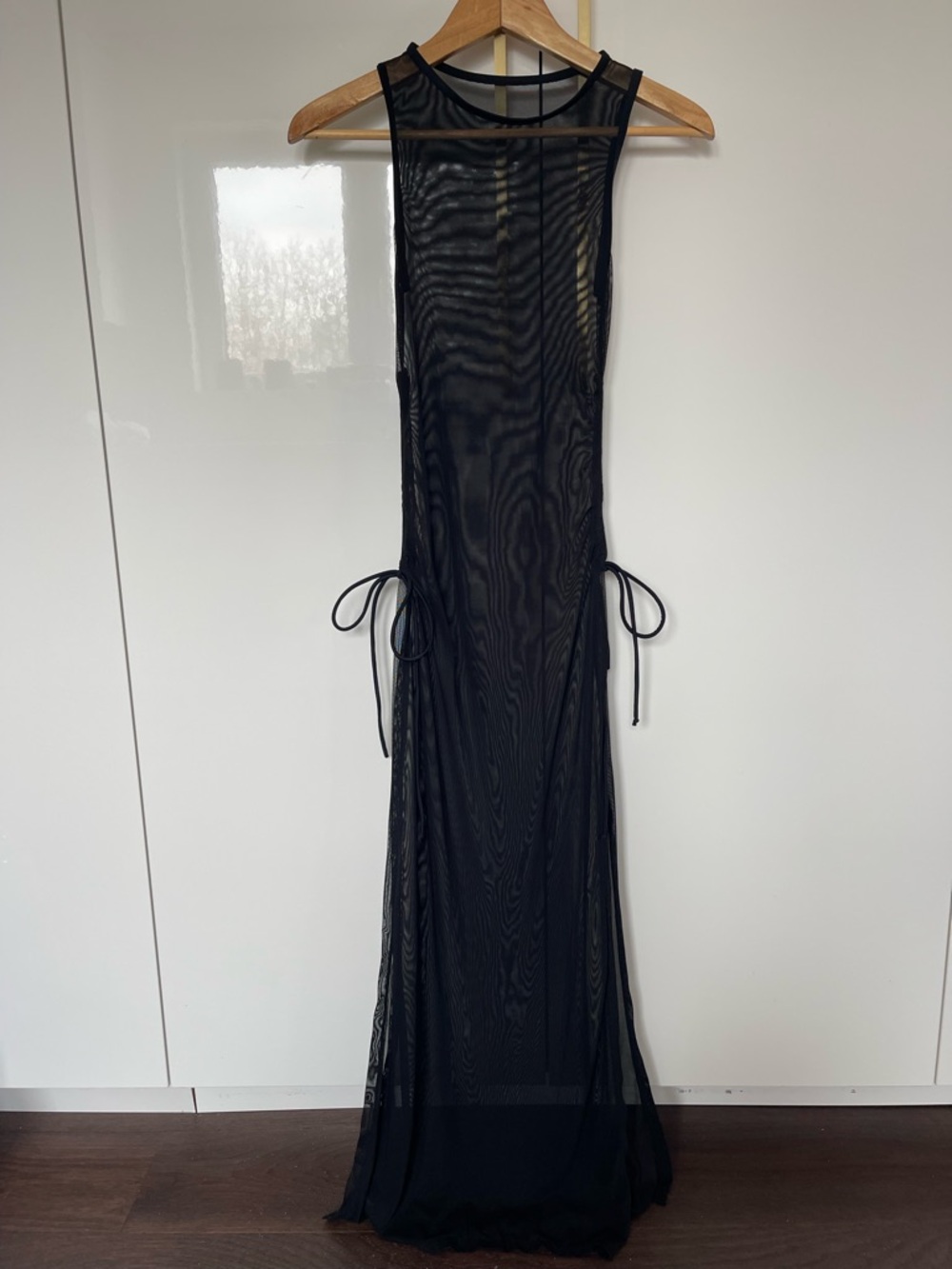 Sheer Black Maxi swimsuit Cover-Up Dress XS